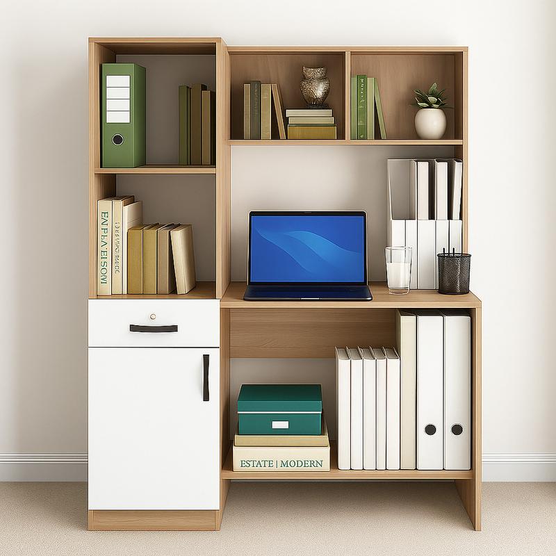 NITYAM Wooden Computer Table with Storage Cabinet|Study Table|Office Table Engineered Wood Multipurpose Table NITYAM