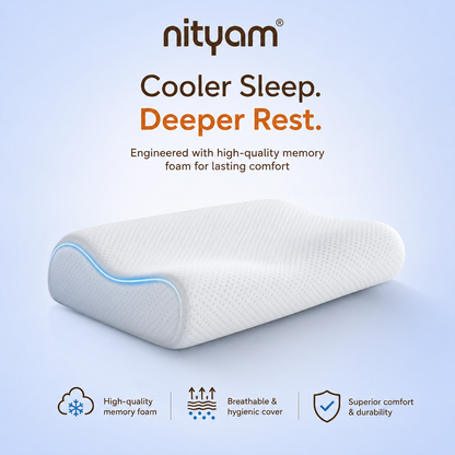 Nityam Contour Memory Pillow with Open-Cell Technology Nityam Interior