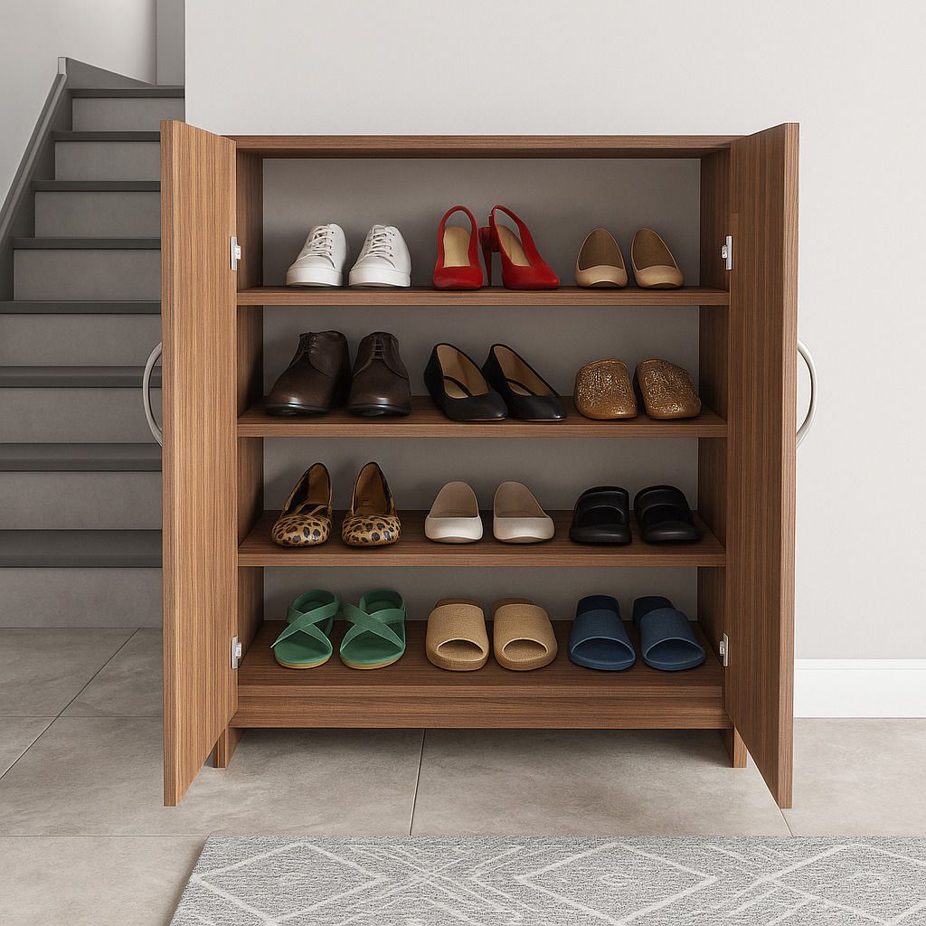 NITYAM Wooden Shoe Rack Cabinet With Door Engineered Wood Shoe Rack NITYAM
