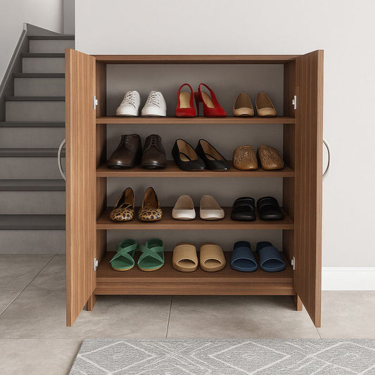 NITYAM Wooden Shoe Rack Cabinet With Door Engineered Wood Shoe Rack NITYAM