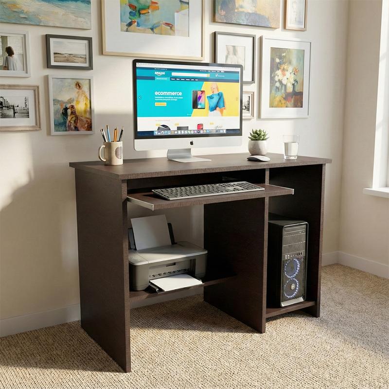 NITYAM Premium Quality Computer Table With Keyboard Tray For Storage Home Office Engineered Wood Computer Desk NITYAM
