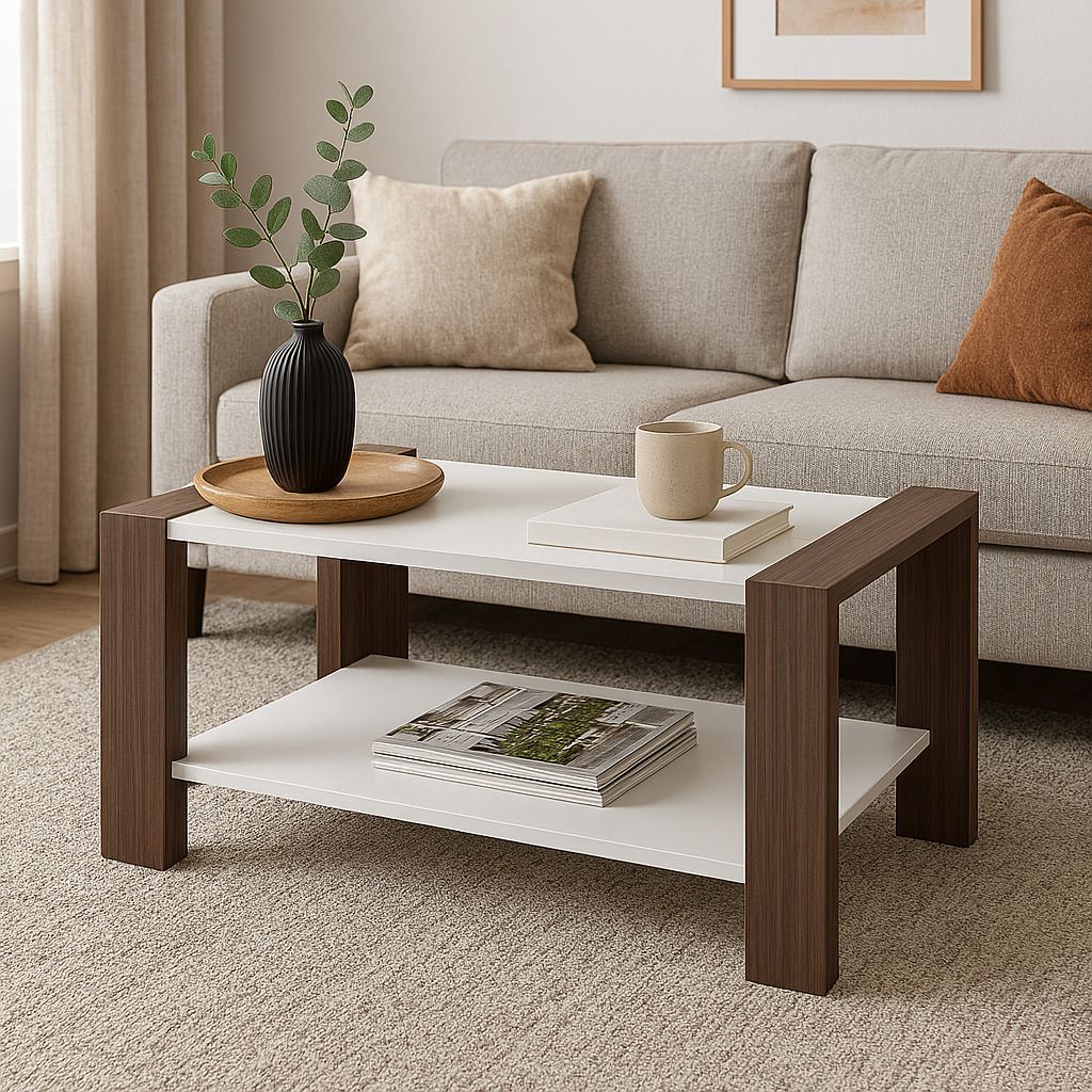 NITYAM Premium Quality Center Table With Storage Engineered Wood Coffee Table NITYAM