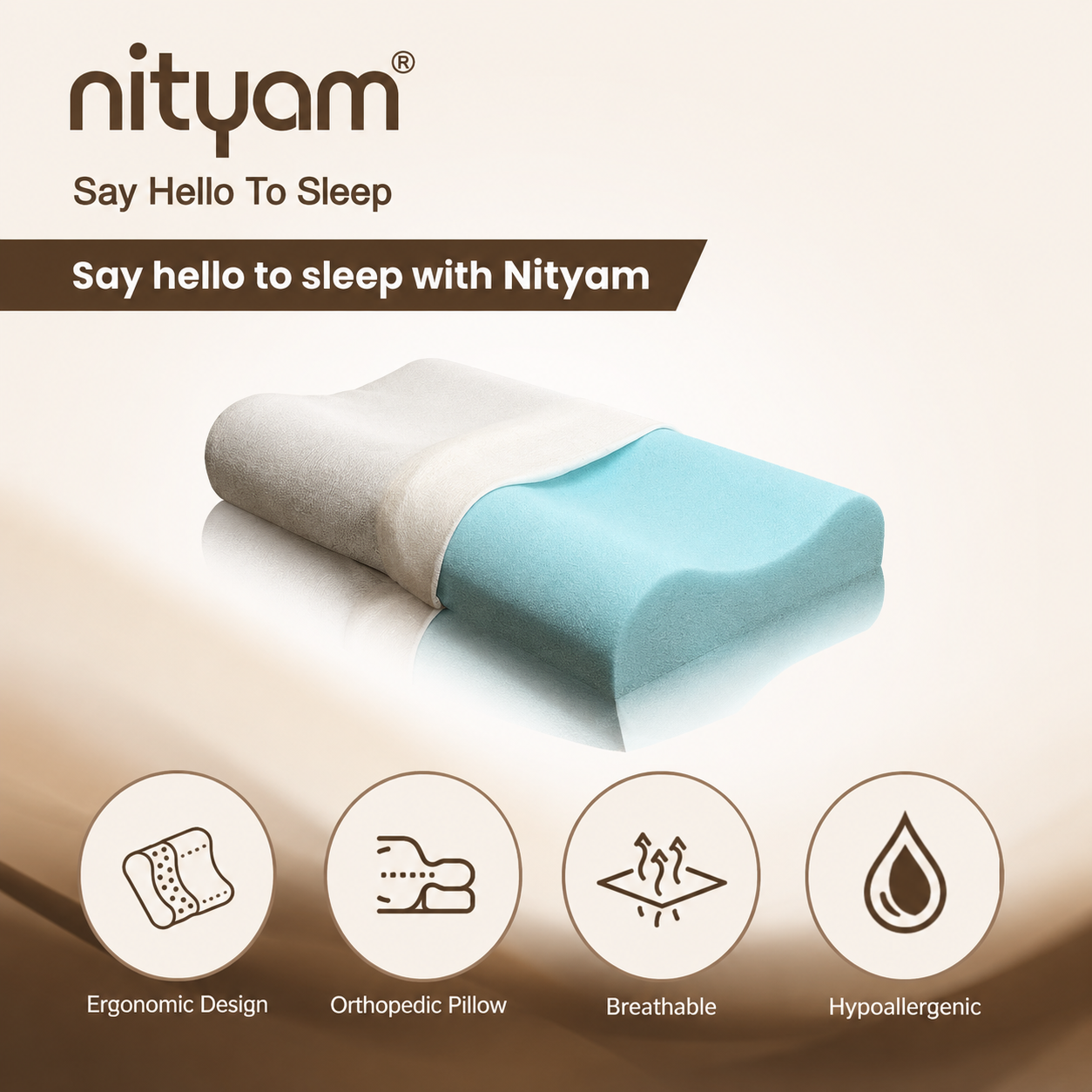 Nityam Contour Memory Pillow with Open-Cell Technology Nityam Interior