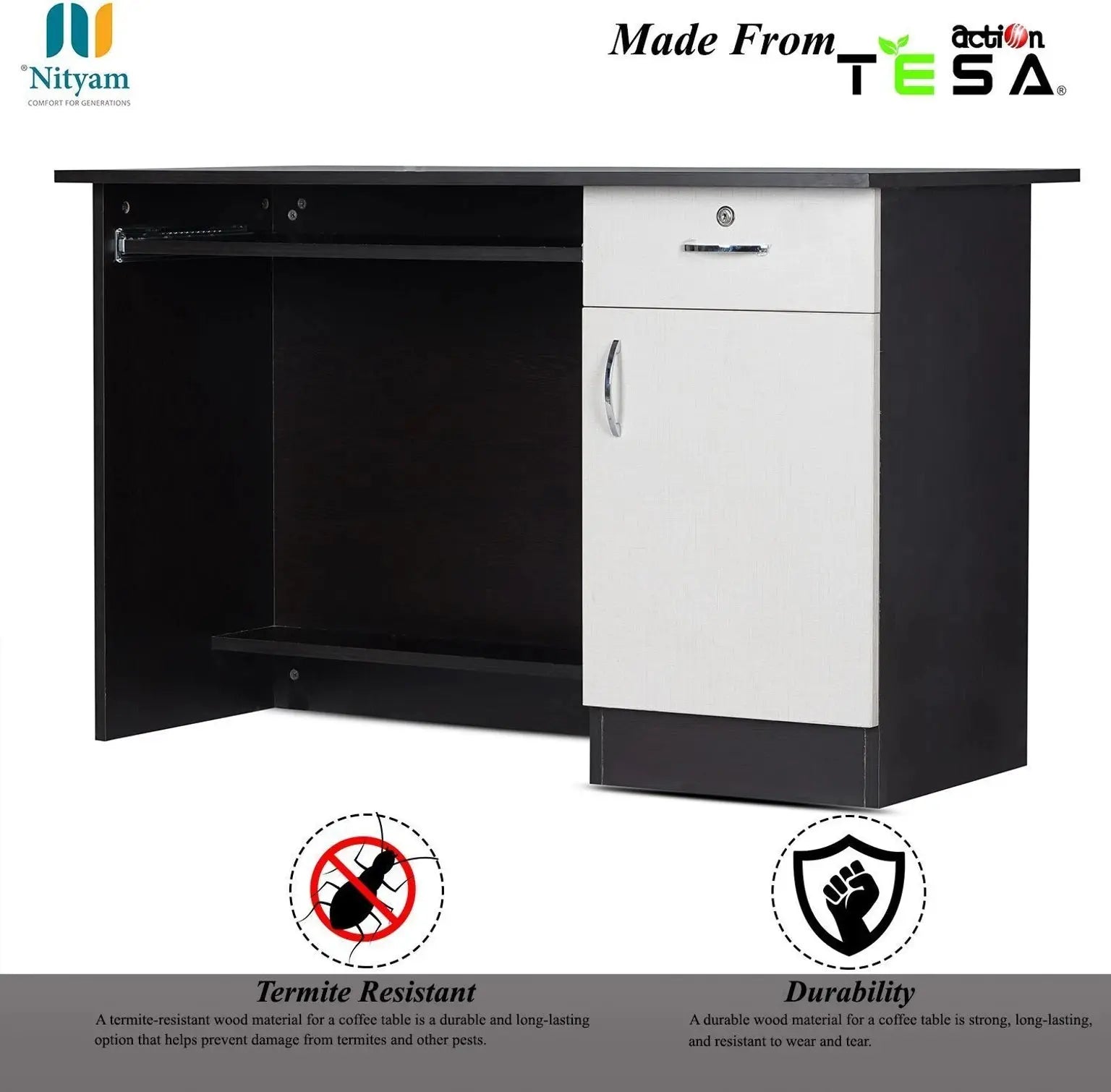 Premium Quality Computer Table With Storage Engineered Wood Multipurpose Table Nityam Interior