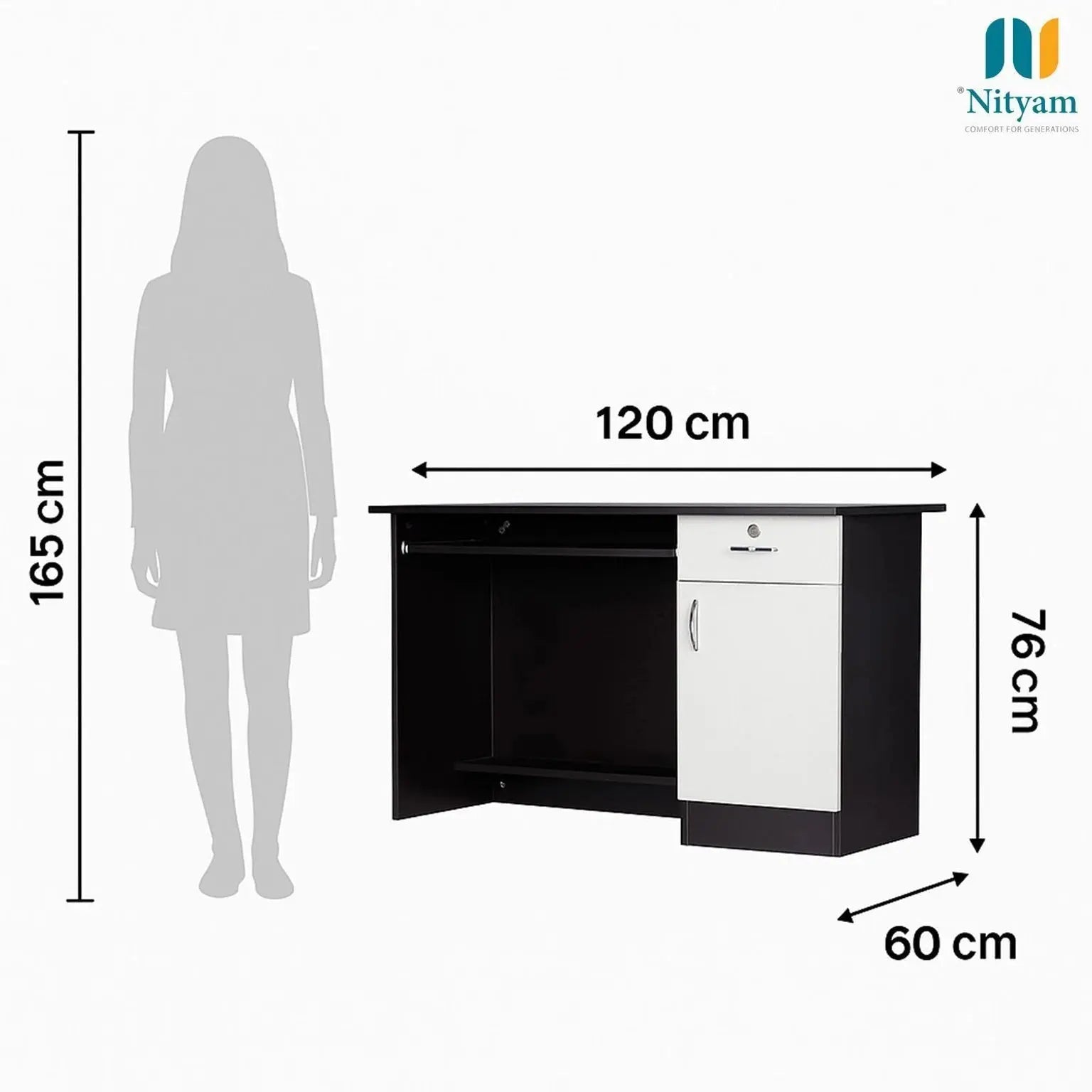 Premium Quality Computer Table With Storage Engineered Wood Multipurpose Table Nityam Interior