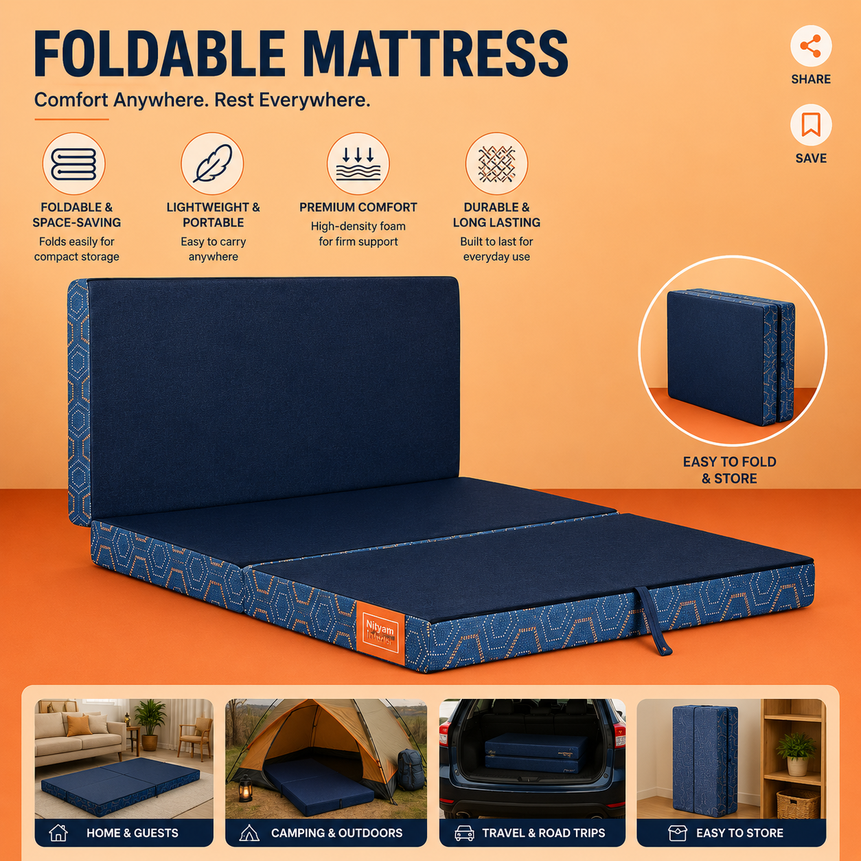 Nityam Trifold Mattress Nityam Interior