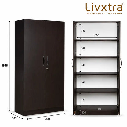 Livxtra Engineered Wood 2 Door Wardrobe