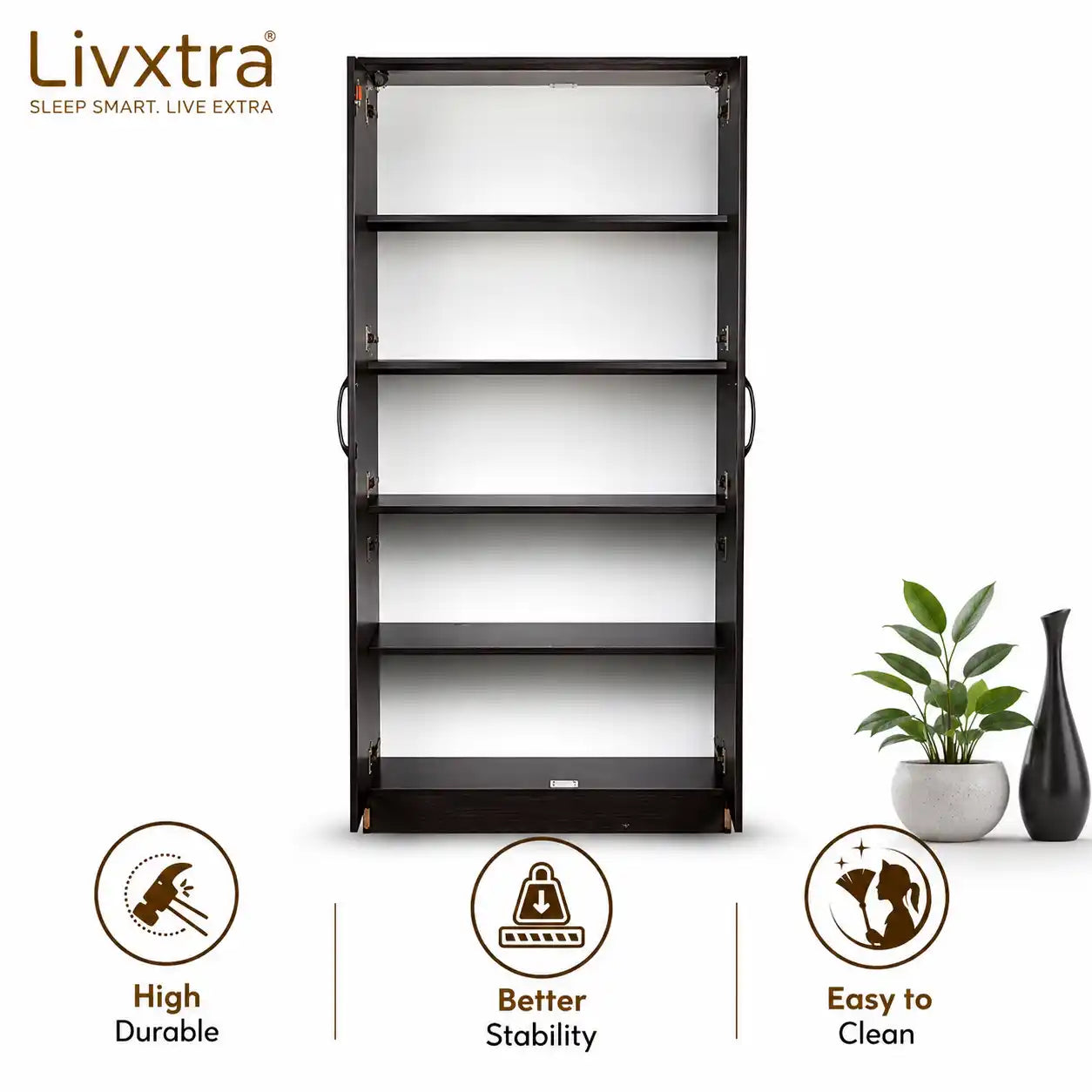 Livxtra Engineered Wood 2 Door Wardrobe