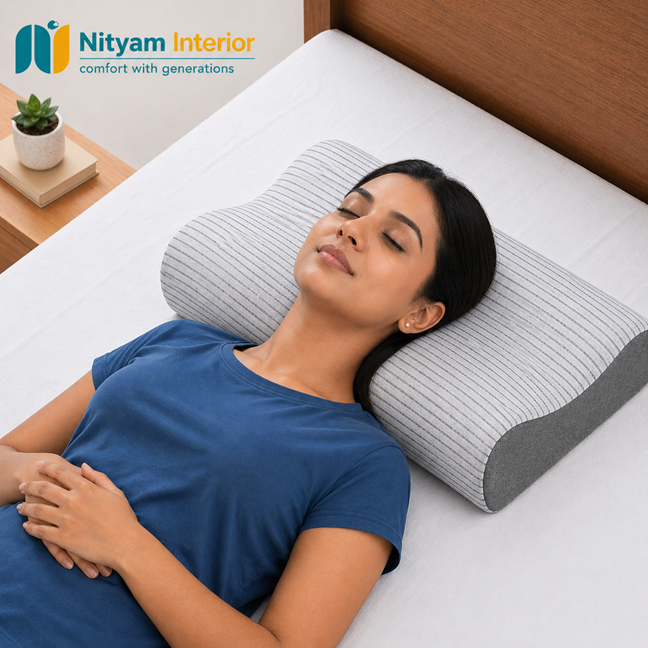 Nityam Contour Memory Pillow with Open-Cell Technology Nityam Interior