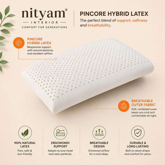 Nityam 100% Natural Latex Pillow Nityam Interior