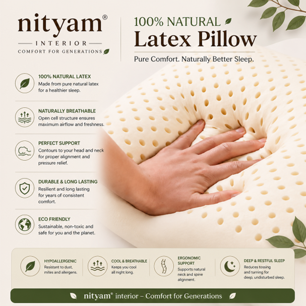 Nityam 100% Natural Latex Pillow Nityam Interior