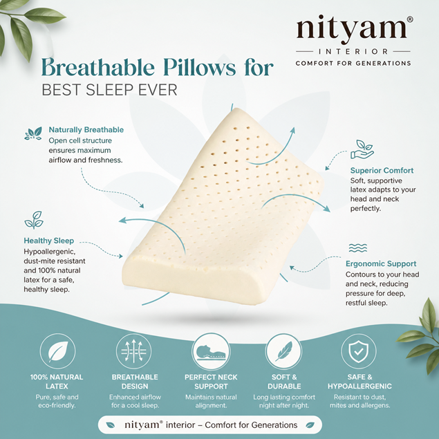 Nityam 100% Natural Latex Pillow Nityam Interior