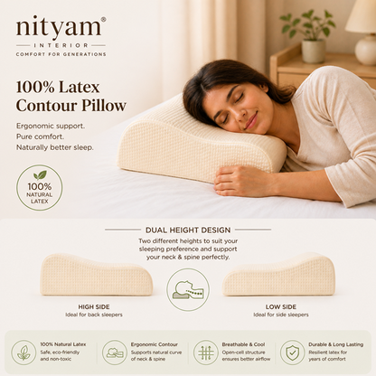 Nityam 100% Natural Latex Contour Pillow Nityam Interior