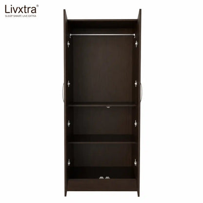 Livxtra Wooden Furniture Wardrobe With Storage Clothes Hanger for Bedroom Engineered Wood 2 Door Wardrobe