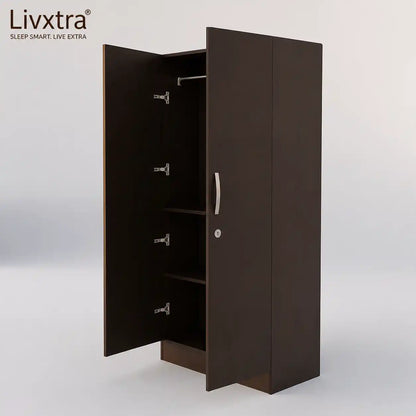 Livxtra Wooden Furniture Wardrobe With Storage Clothes Hanger for Bedroom Engineered Wood 2 Door Wardrobe