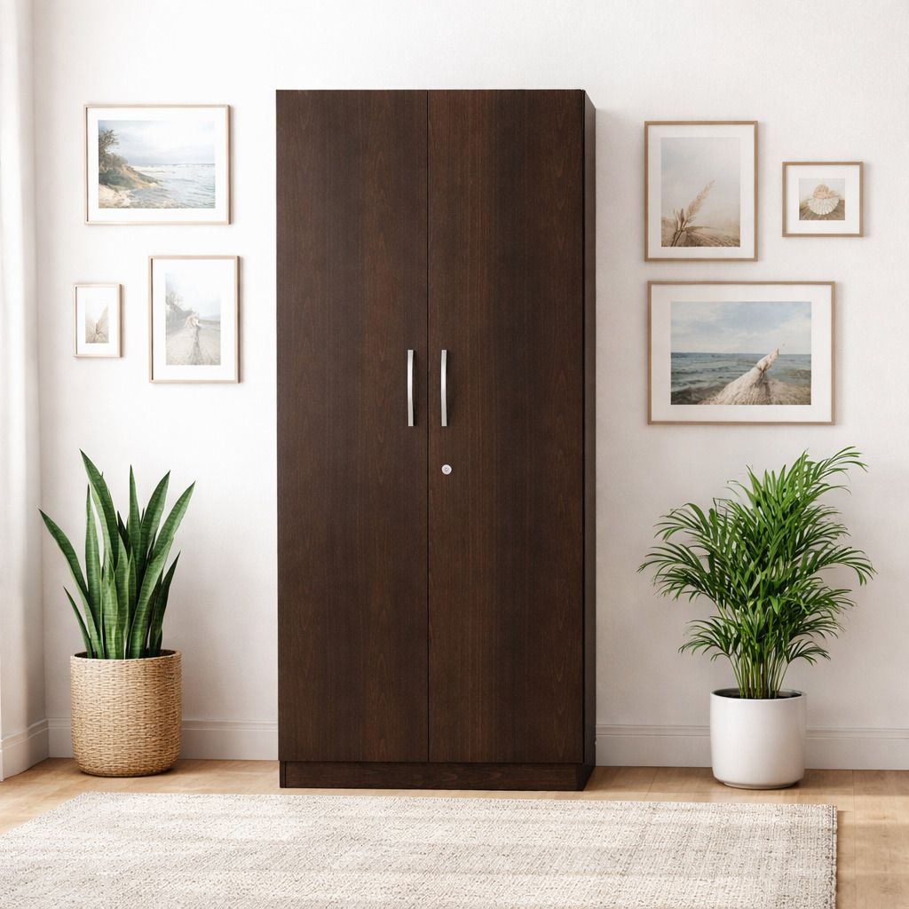 NITYAM Premium Quality Wooden Wardrobe With 2Door Engineered Wood 2 Door Wardrobe NITYAM