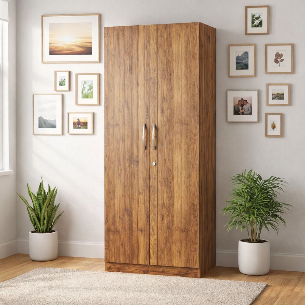 NITYAM Premium Quality Wooden Wardrobe With 2Door Engineered Wood 2 Door Wardrobe NITYAM