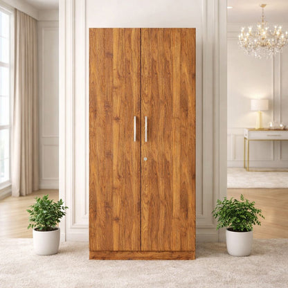 NITYAM Premium Quality Wooden Wardrobe For Bedroom Storage Clothes Engineered Wood 2 Door Wardrobe NITYAM