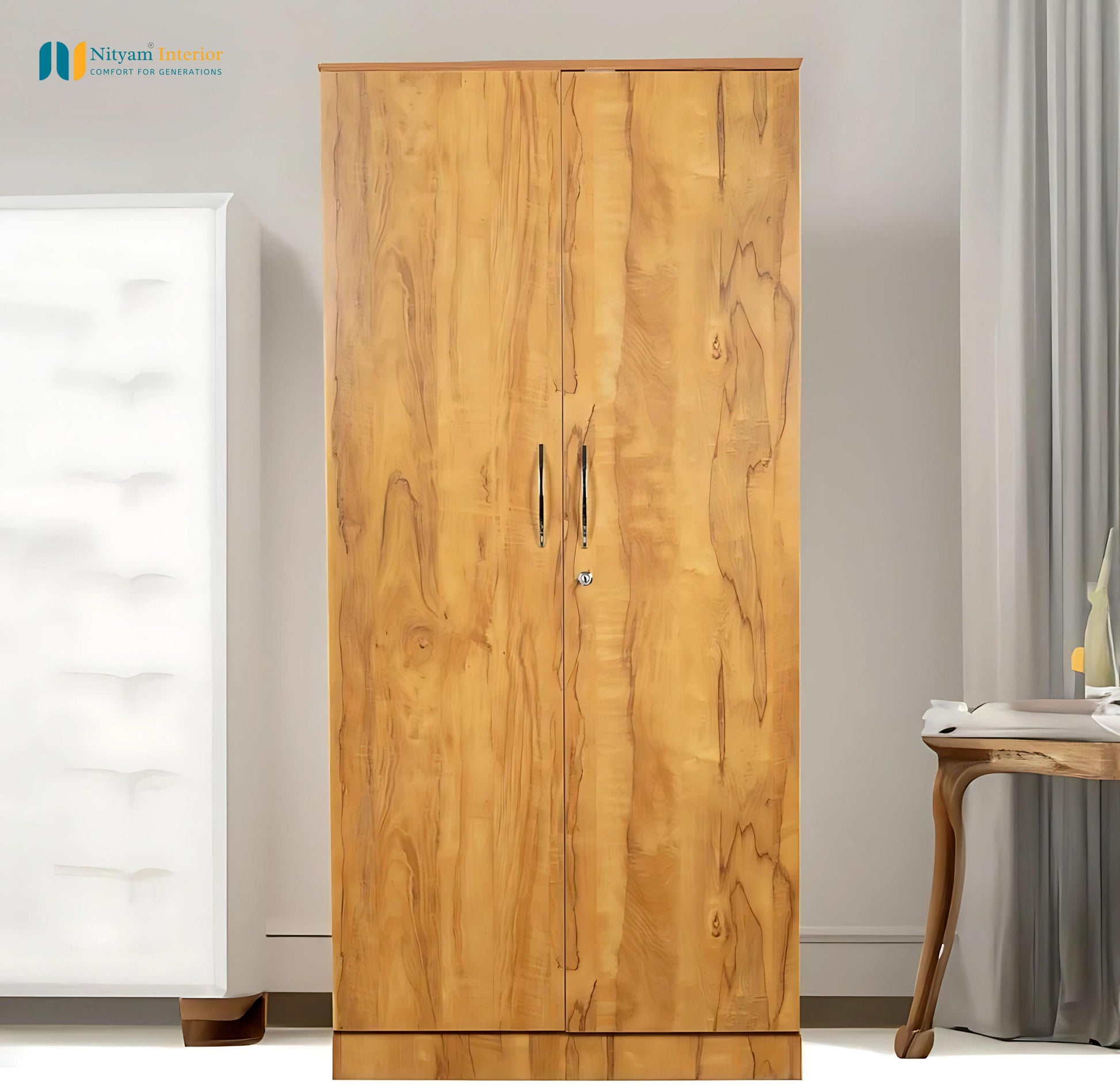 NITYAM Engineered Wood 2 Door Wardrobe NITYAM